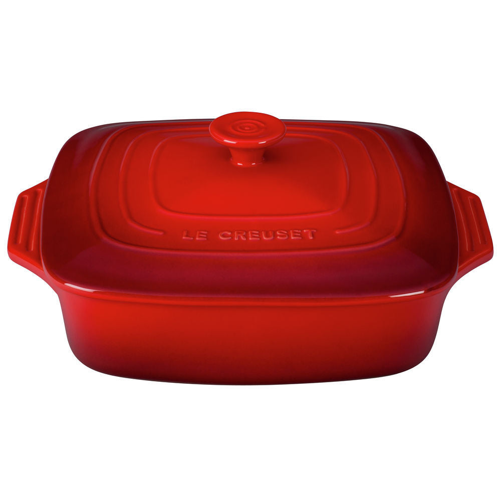 LE CREUSET STONEWARE BUTTER DISH -   CHERRY RED - Khubchands