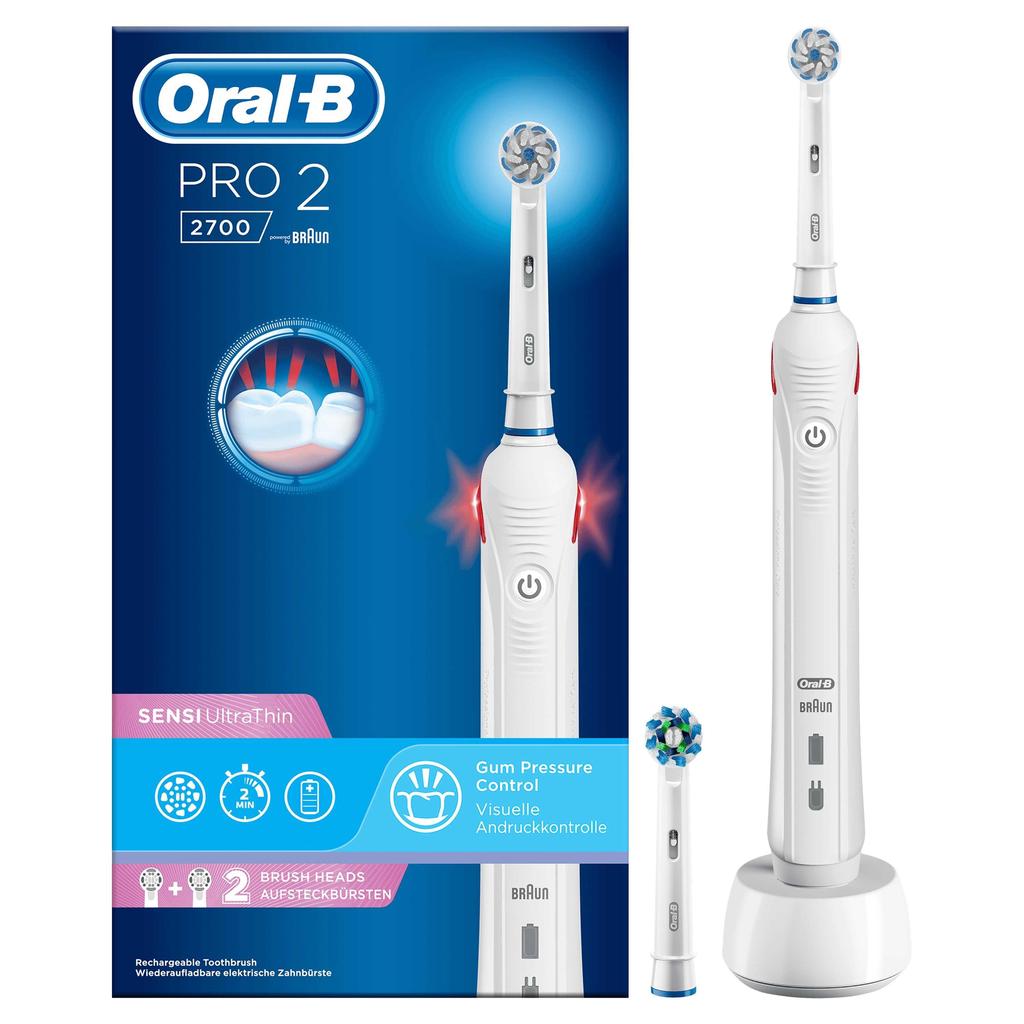 ORAL B PRO 2 2700 WHITE TOOTHBRUSH - Khubchands
