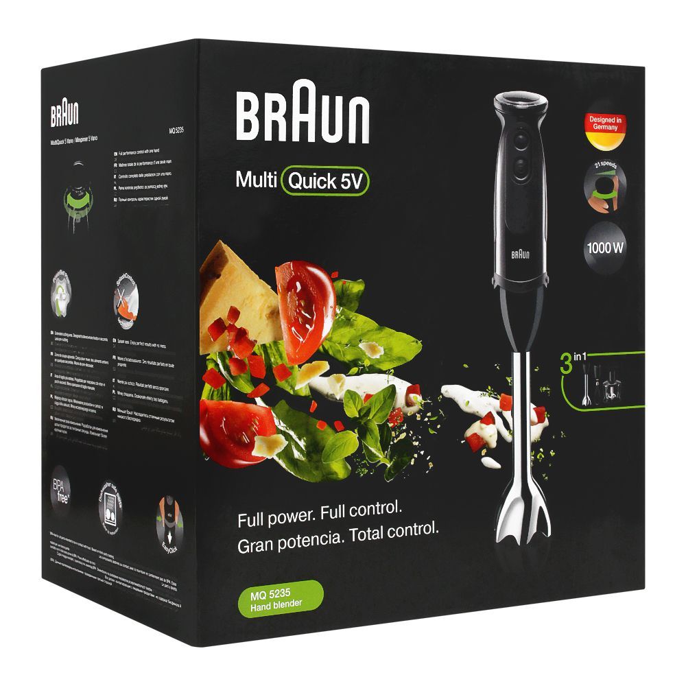 BRAUN MQ5235WH MULTIQUICK 5 VARIO HAND BLENDER 1000W BLACK - Khubchands