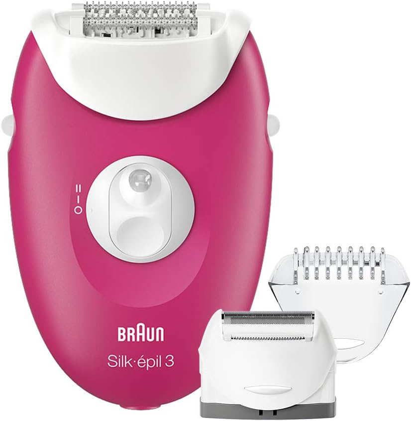Braun Silk epil 3 3415 epilator with 3 extras incl. shaver head & Beauty Pouch - Khubchands