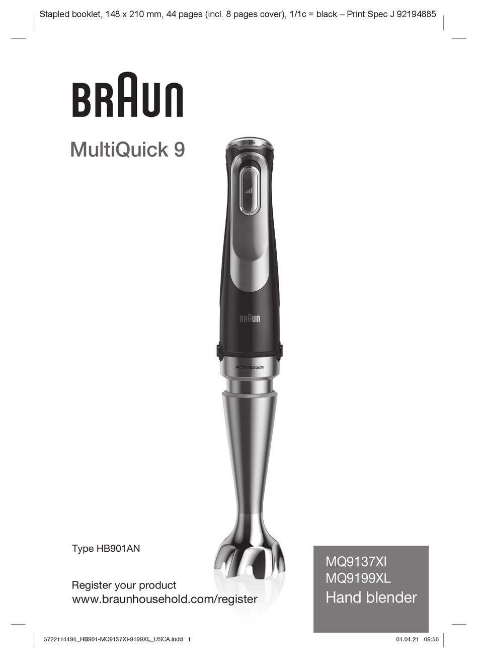 Braun - MultiQuick 9 Hand Blender 1200 Watts - Black