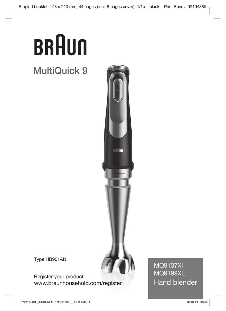 BRAUN MULTIQUICK 9 IMMERSION HAND BLENDER 1200W - Khubchands