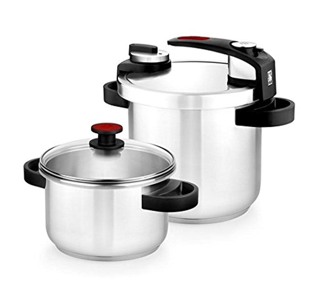 BRA TEKNA PRESSURE COOKER SET OF 2 4L + 7L + GLASS LID - Khubchands