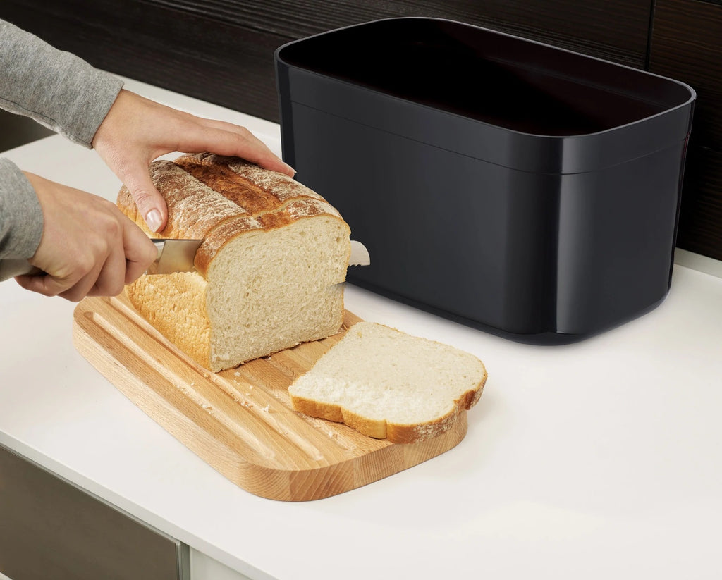 JOSEPH JOSEPH 81103 BREAD BIN WITH BAMBOO LID - BLACK - Khubchands